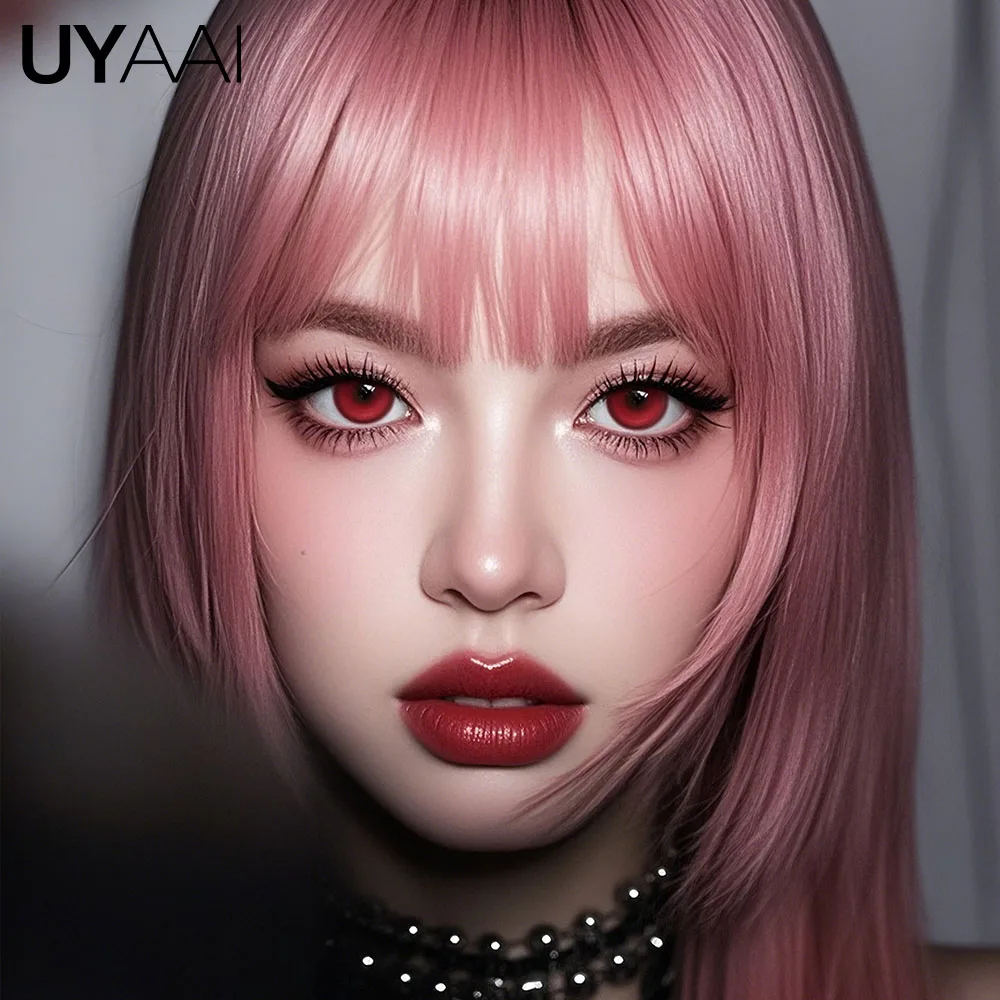 UYAAI 1 Paar Cosplay-Kontaktlinsen in roter Farbe, Halloween-Linsen für gruselige große Augen, verrückte rote Augen-Make-up-Linsen für Cosplay-Partys – Detail 18
