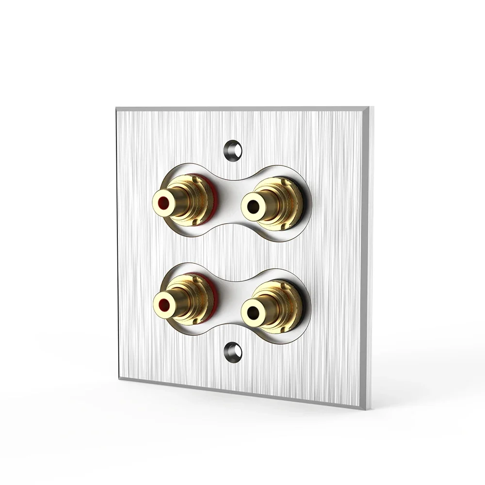 NEW Audio Terminal Panel 5.1 System 86 Type Banana Female Wall Plug Y Socket Acoustic Speaker Binding Post Faceplate