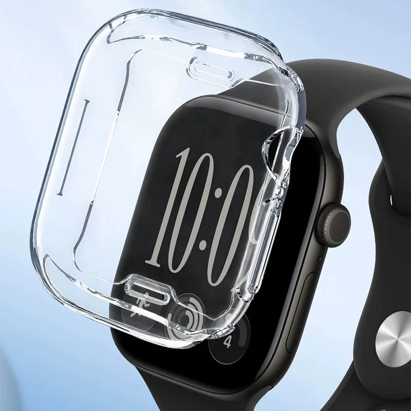 Transparent TPU Screen Protector Case For Apple Watch 46mm 45mm 41mm 44mm 40mm 3D Full Bumper Case For iWatch 12 11 10 9 8 7 6