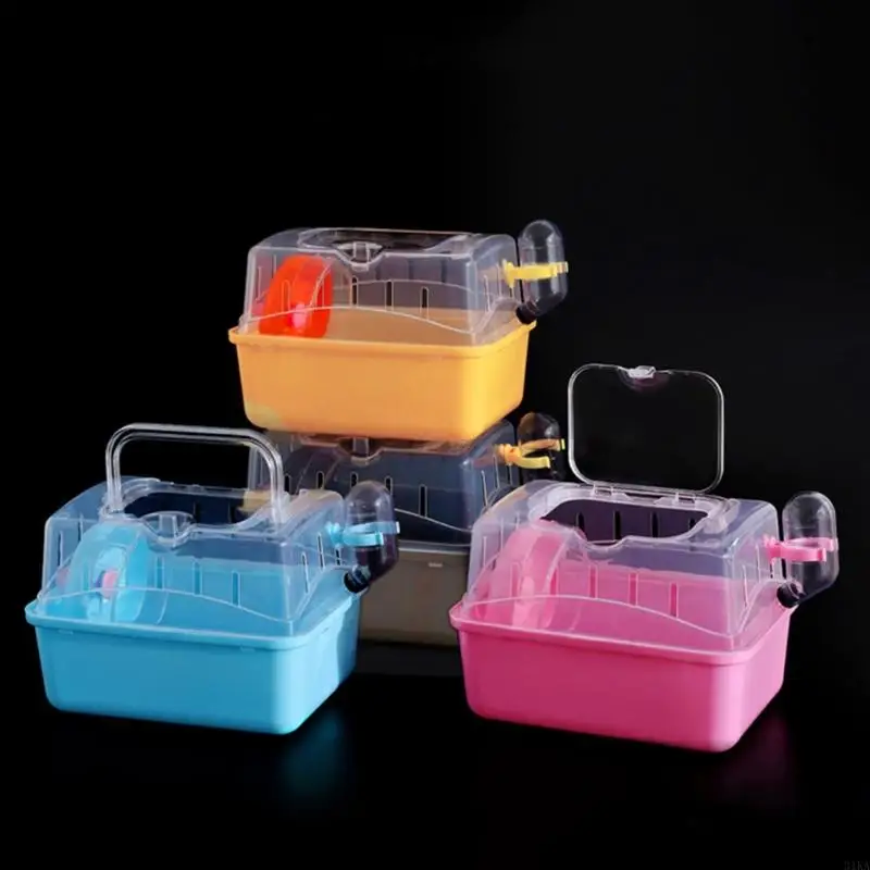 

31KA Hamster Travel Cage Bird for Carrier Good Ventilation Transparent Top with