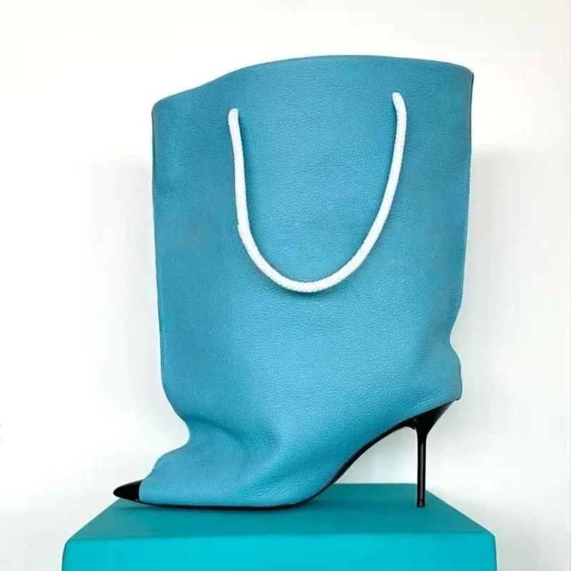Women's Autumn/Winter New Pointe Novelty Bag-Style Boots Pointed Toe Stiletto Heel Fashion Statement Party Shoes - view 2