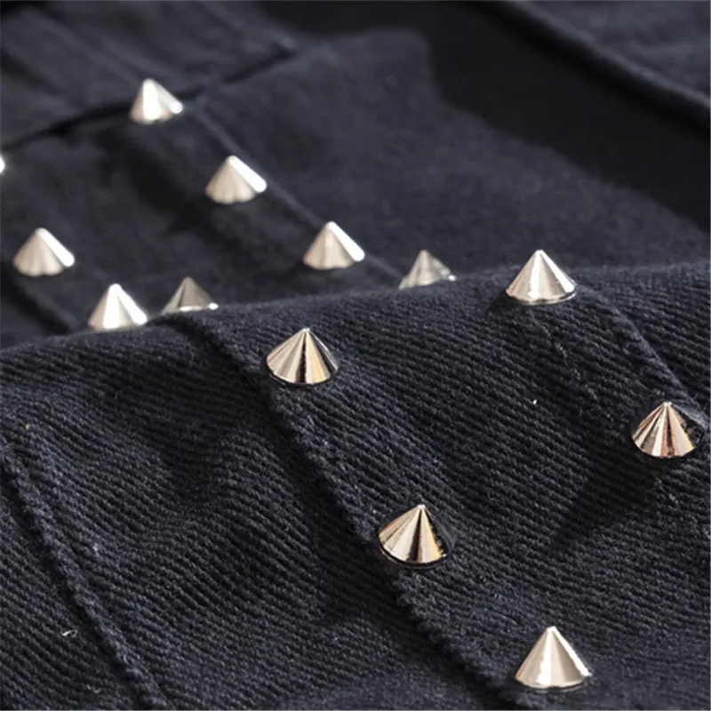 New 2023 Denim Vest Men Punk Rock Rivet Black Jeans Waistcoat Fashion Male Motorcycle Style Sleeveless Red Cowboy Gilet Coat New