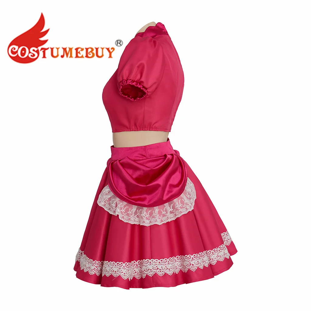 Princess Cosplay Costume Peach Pink Dress Women Girls Cute Lolita Lovely Dress Uniform Top Skirts Halloween Outfit