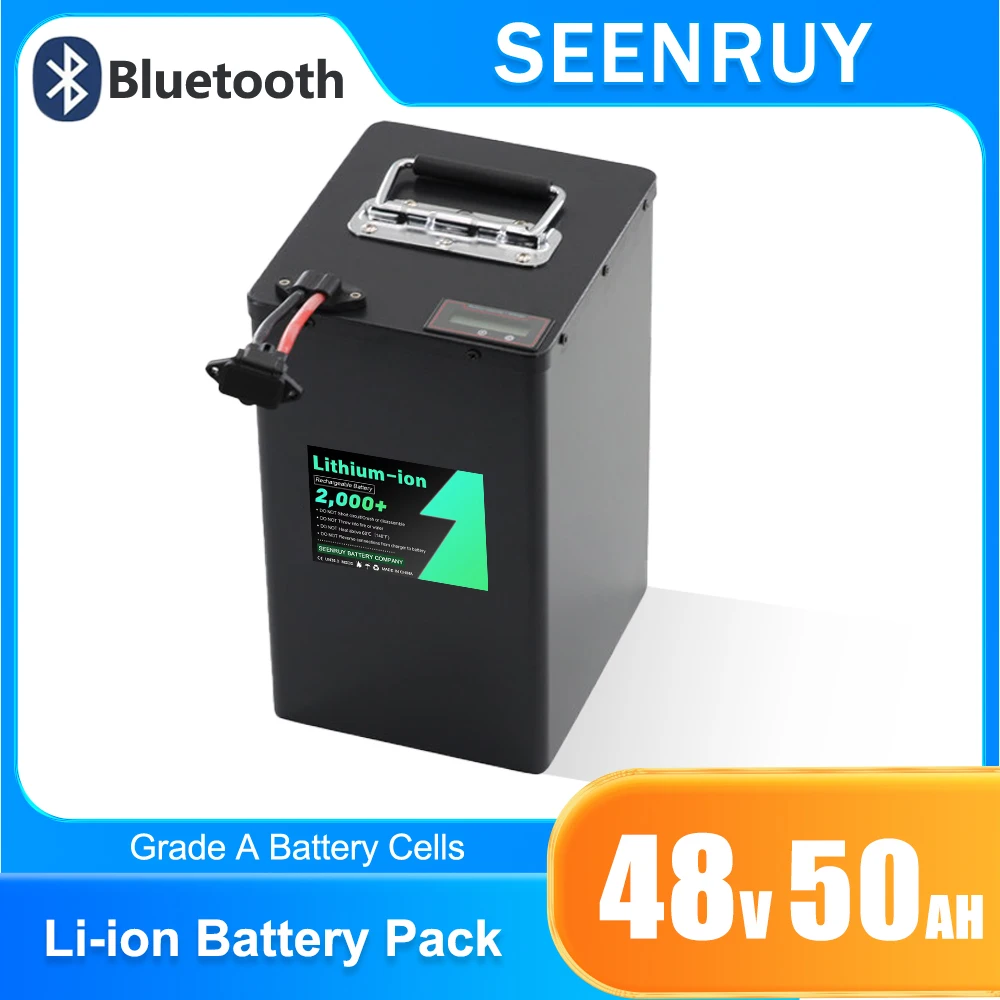 

SEENRUY 48V 50AH LI-ION Battery Lithium Iron Phosphate Battery with BMS 2500W For Motorcycle Sightseeing Vehicle