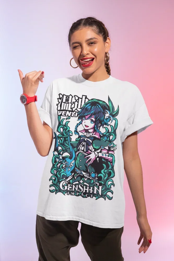 Venti Genshin Impact T-Shirt Anime Manga Unisex Shirt Soft Tee All Sizes