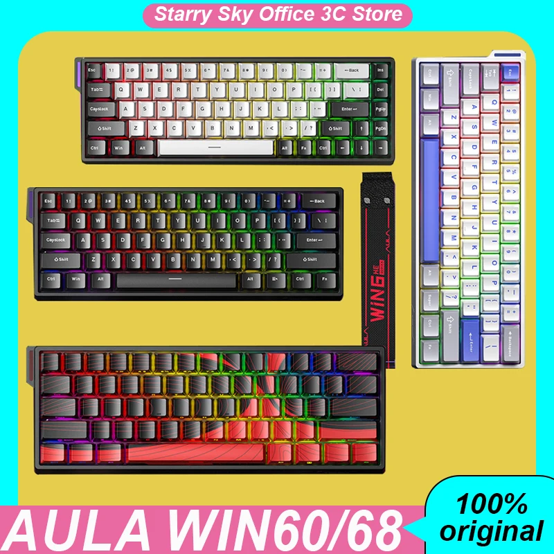 AULA WIN60 WIN68 Series Mechanical Keyboard Magnetic Axis RT Emergency Stop 8k Low Latency RGB Customized Gaming Keyboard Laptop