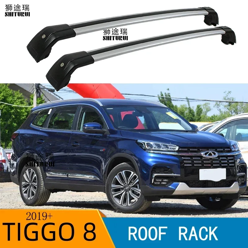 2Pcs Roof bars For CHERY NEW TIGGO 8 /TIGGO 8 pro 2018-2024 SUV 4DOOR Aluminum Alloy Side Bars Cross Rails Roof Rack Luggage