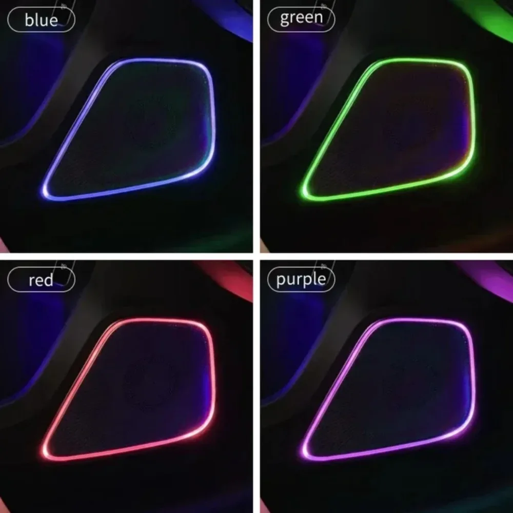 For Mercedes-Benz A/B/CLA/GLA W177 W247 W118 Car Stereo Speaker Sticker Cover Trim Horn Audio Decoration with Ambient Light