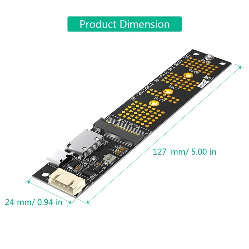 ADWE M.2 NVMe para SFF-8612 SFF8611 Conversor Placa Adaptadora para Adaptador NVMe M.2 SSD