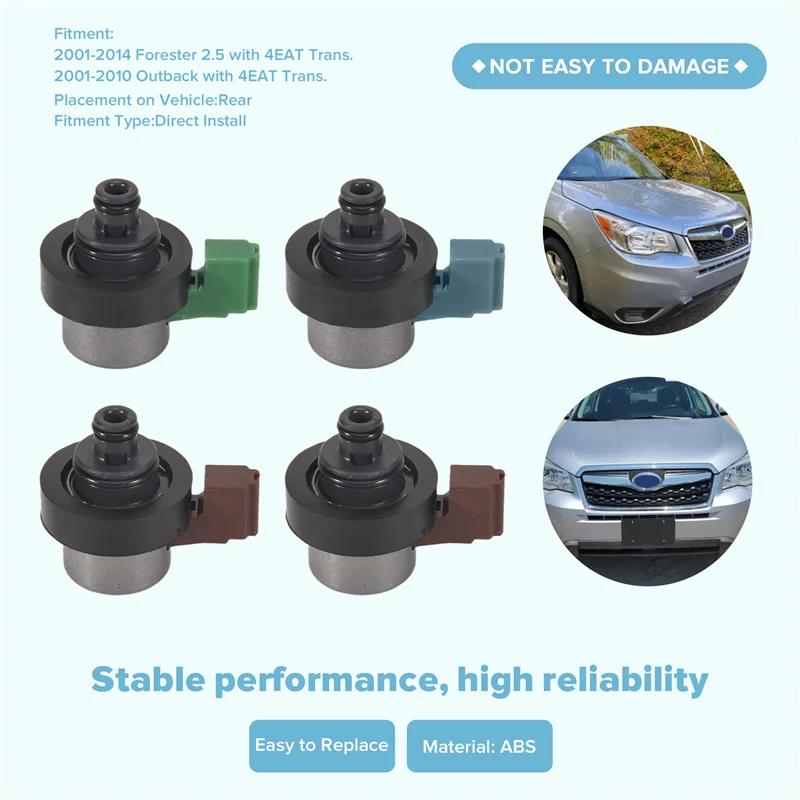 

NEW-6PCS 4EAT Transmission Solenoids Kit For Subaru Forester 2.5 Outback 31939-AA191 31939AA150 31939AA190
