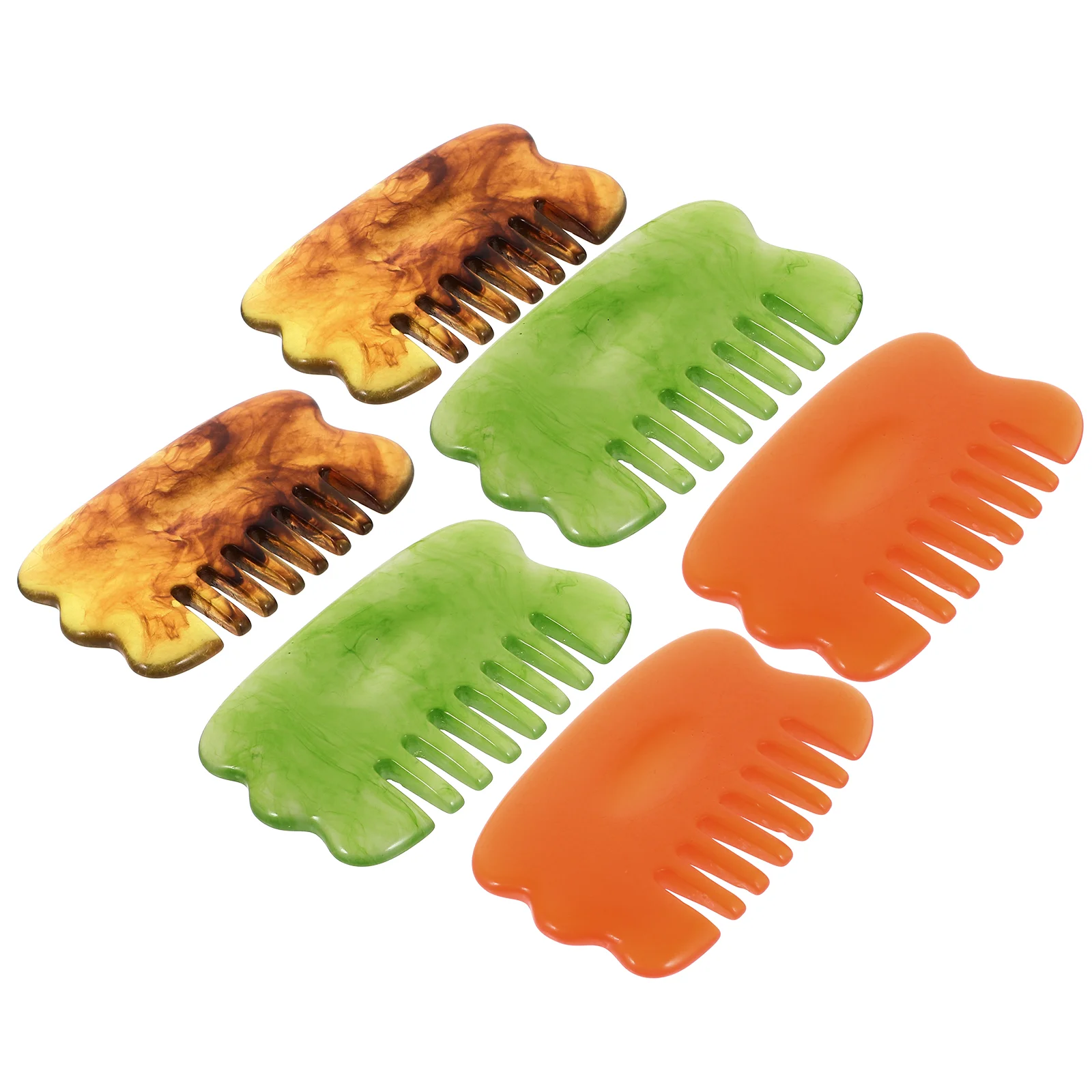 

6 PCS Massage Comb with Retractable Scraping Board Scalp Massager Gua Sha Hair Rave for