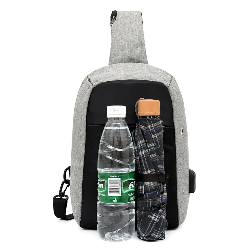 Fashion Men's Chest Bag High Quality Waterproof Men Cross Body Shoulder Bag With USB Charging Multi-pocket Messenger Bags