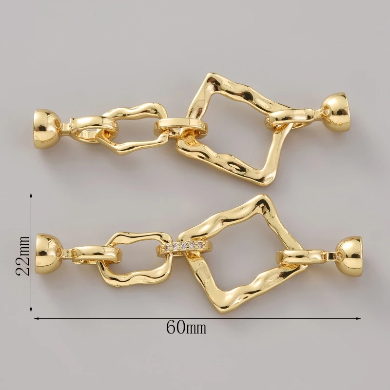 18K vergoldetes Messing mit Zirkon-Rundverschluss, Armband-Verschlussverbinder für DIY-Schmuckherstellungszubehör. – Detail 5