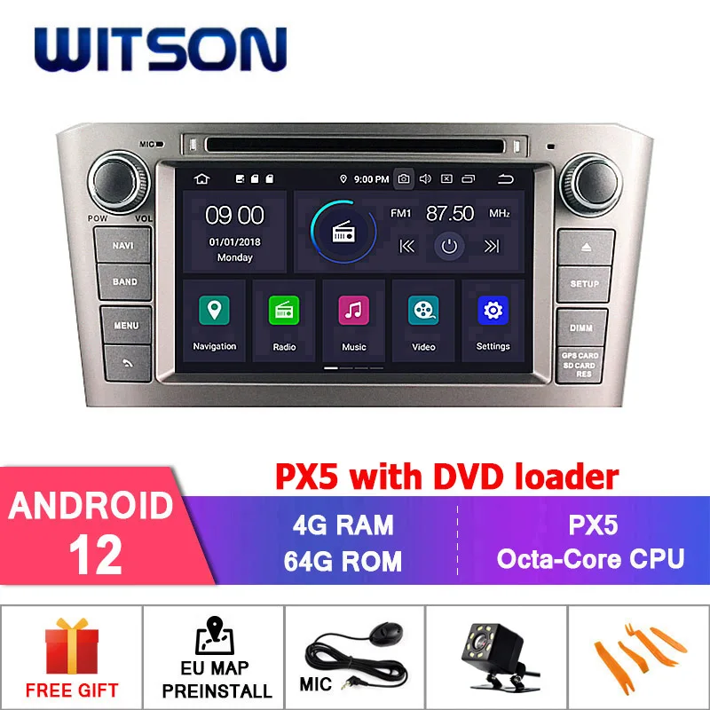 

WITSON Android радио Octa-core автомобильный DVD-плеер для Toyota Avensis 2002 - 2008 T250 2 II беспроводной Carplay автомобильный GPS-навигатор аудио