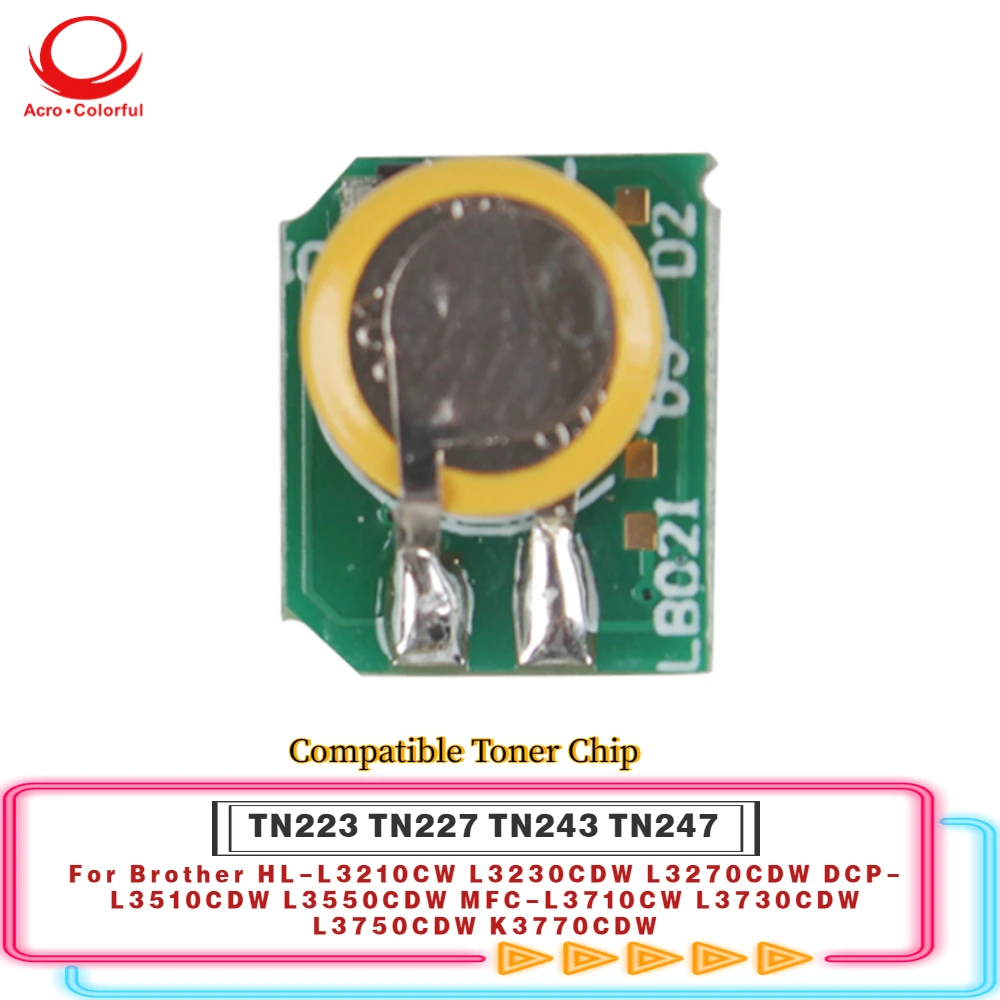 Compatible TN223 TN227 TN243 TN247 Toner Chip For Brother HL L3210CW L3230CDW L3270CDW  Printer