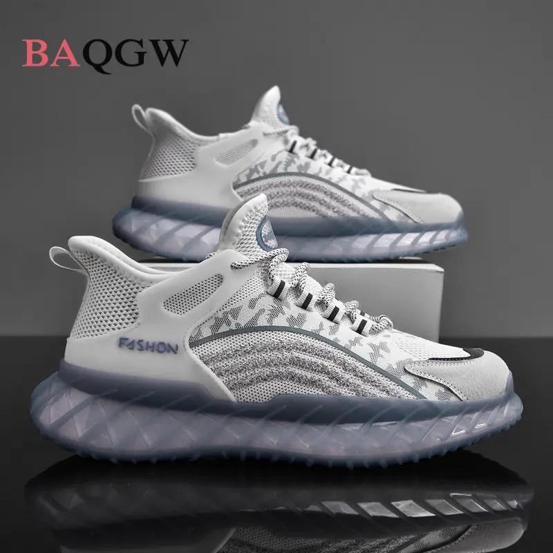 

Men's Professional Mesh Breathable Reflective Design Running Shoes Fashion Men Outdoor Sports Athletic Non-slip Walking Sneakers