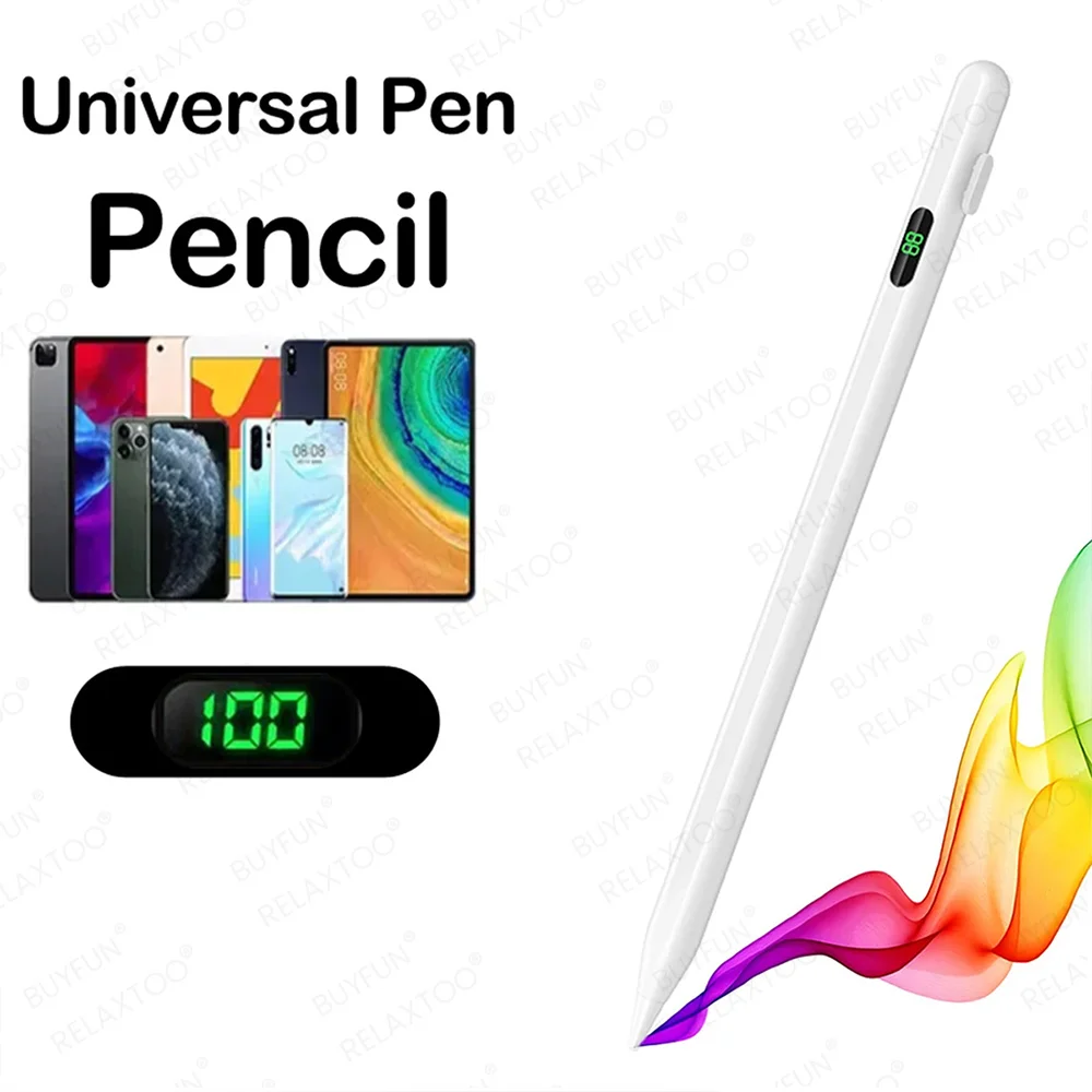 Universal Stylus Capacitive Touch Pencil for Apple iPad Xiaomi Tablet Samsung Z Fold 6 Fold6 Pen with LED Digital Power Display