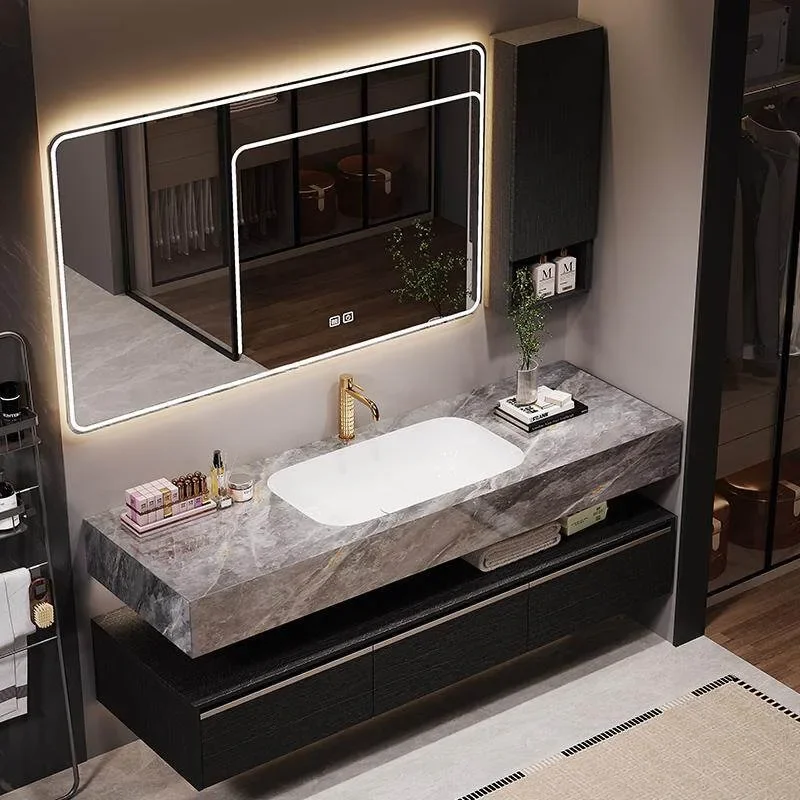 Modern Travertine Marble Sink Unique Texture Solid Stone Basin Modern Art Wash Sink for Home Villa Interior Decoration