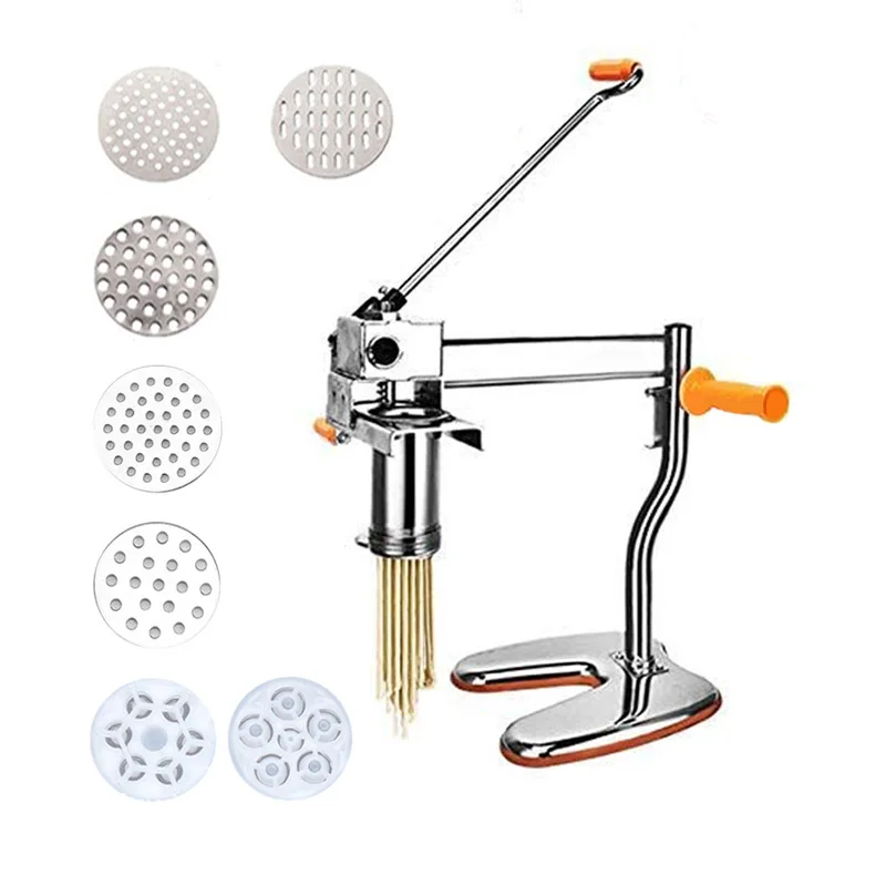 

Stainless Steel Manual Pasta Machine Commercial Hand Press Noodle Maker