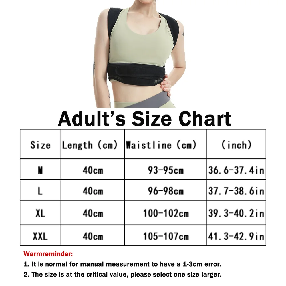 Back Brace Posture Corrector for Women & Men, Adjustable Back Lumbar Support Belt Shoulder Posture