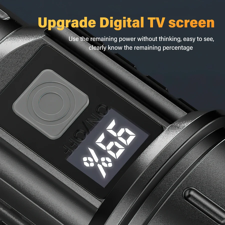 Portable Powerful LED Flashlight Built-in Battery Type-C Rechargeable  Outdoor Long-range Camping Emergency Tactical Flashlight