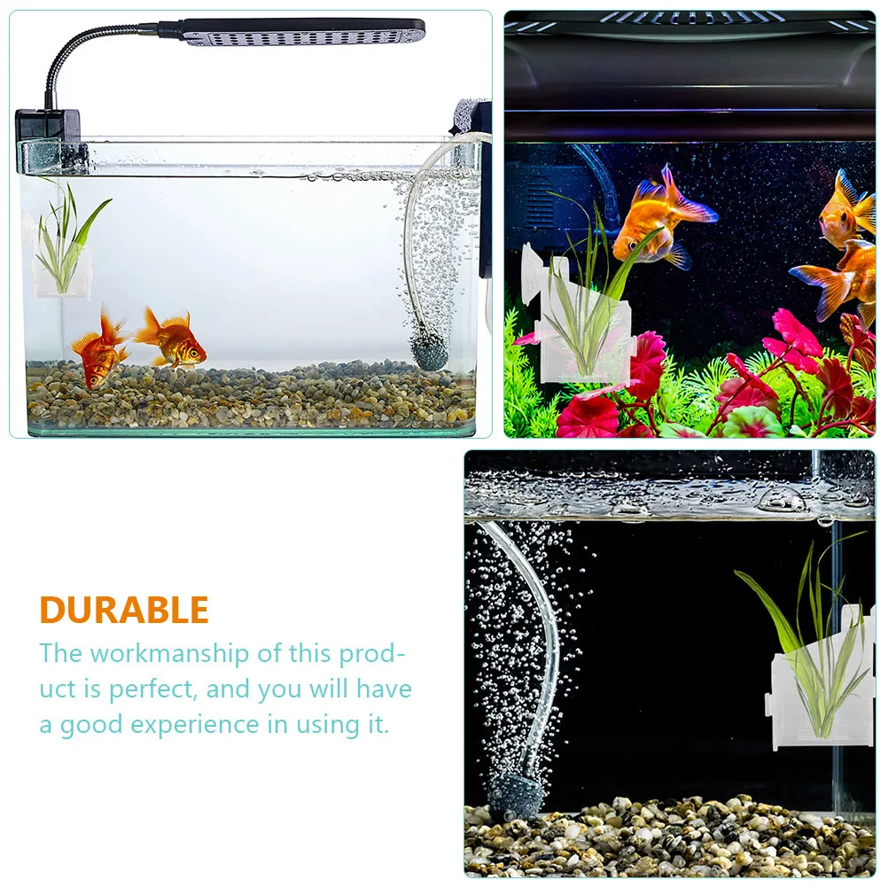 

3pcs Acrylic Planter Plants Container Durable Reusable Acrylic Fish Tank Holder Suction Design Water Plants Container