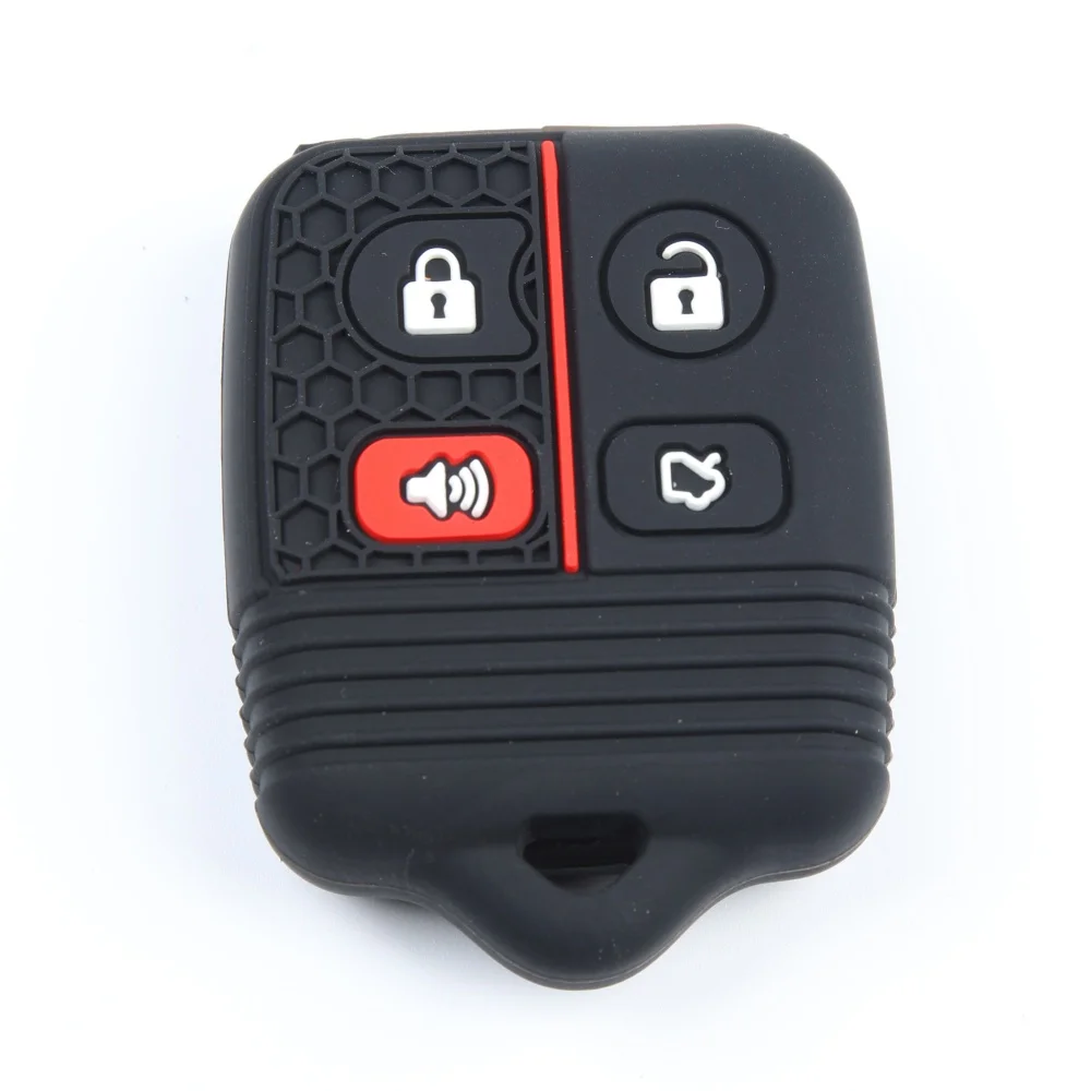3/4 Buttons Silicone Car Remote Key Shell Case Fob Cover for Ford Transit MK6 Connect 2000- 2006 Escape Excursion Expedition