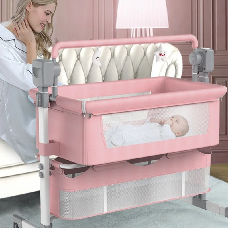 Kursi Goyang Ayunan Elektrik Multifungsi Bayi Lintas Batas Keranjang Tidur Tempat Tidur Samping Tempat Tidur Bayi Cerdas Baru Lahir
