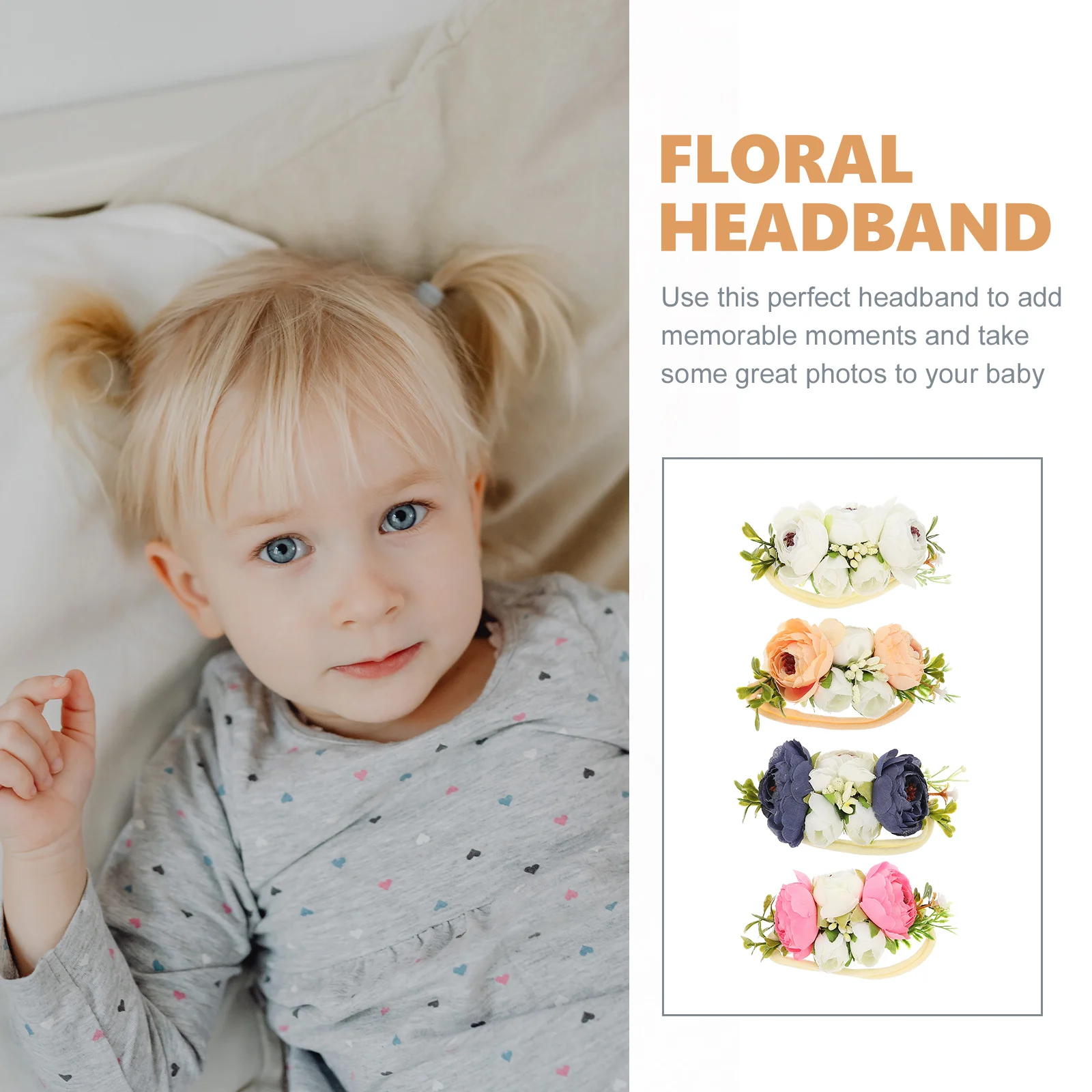 

4pcs Simulation Flower Hair Bands Headbands Hair Accessories Floral Headband Flower Hairband For