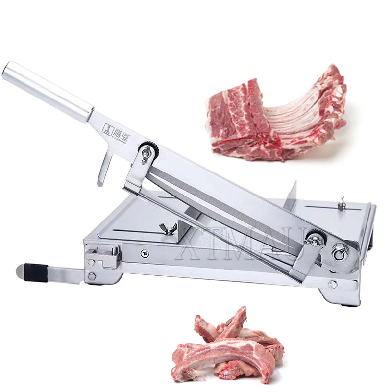 Mesin pemotong tulang Manual 13.5 inci, alat pengiris daging baja tahan karat ayam bebek ikan daging domba mesin pemotong tulang