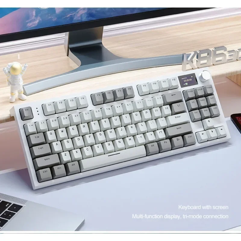 

K86 Wireless Hot-Swappable Mechanical Keyboard Bluetooth With Display Screen and Volume Rotary Button for Games and Work