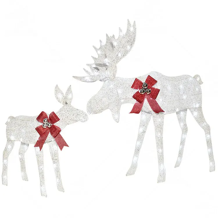 Supermercados europeos y americanos de Amazon suministro directo fuente de Dongguan regalos navideños fábrica al por mayor iluminación de alces navideños