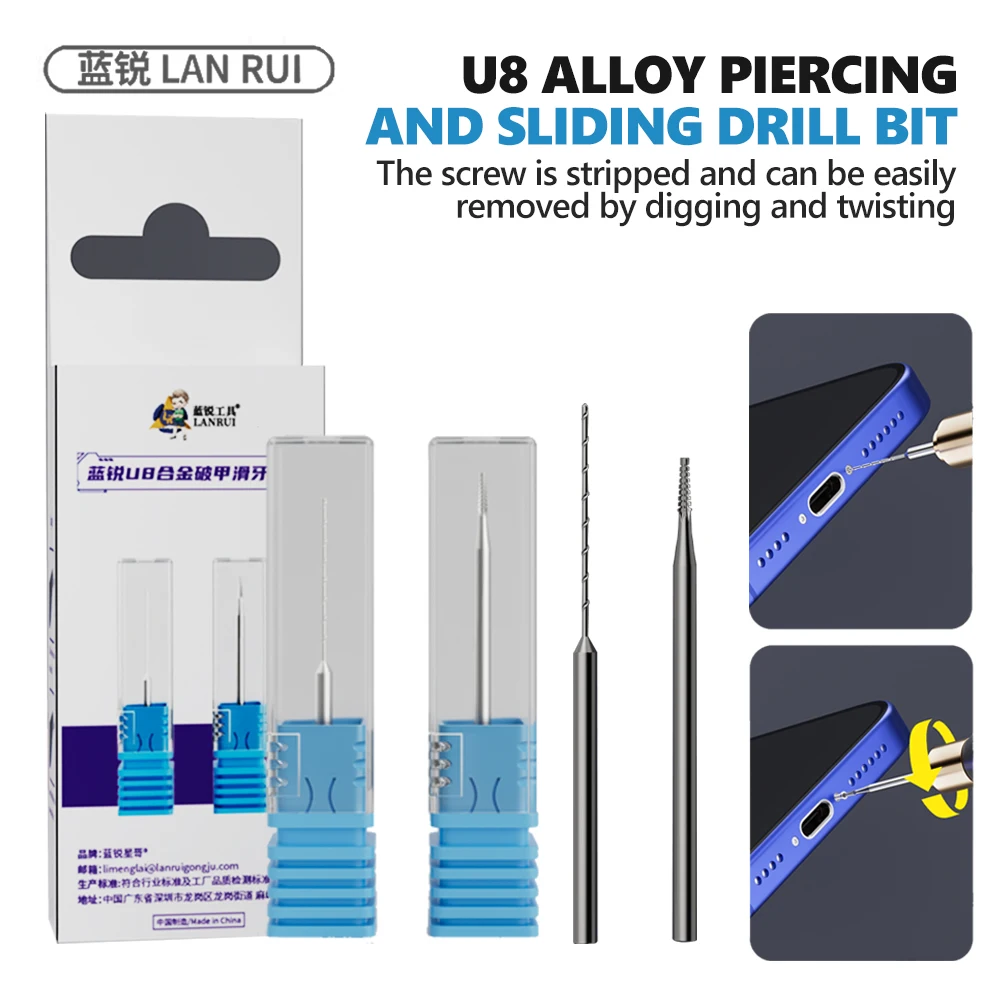 LANRUI U8 Alloy Piercing Sliding Drill Bit for Mobile Alloy Piercing Sliding Drill Bit Removal Extraction Tool  Phone Repair