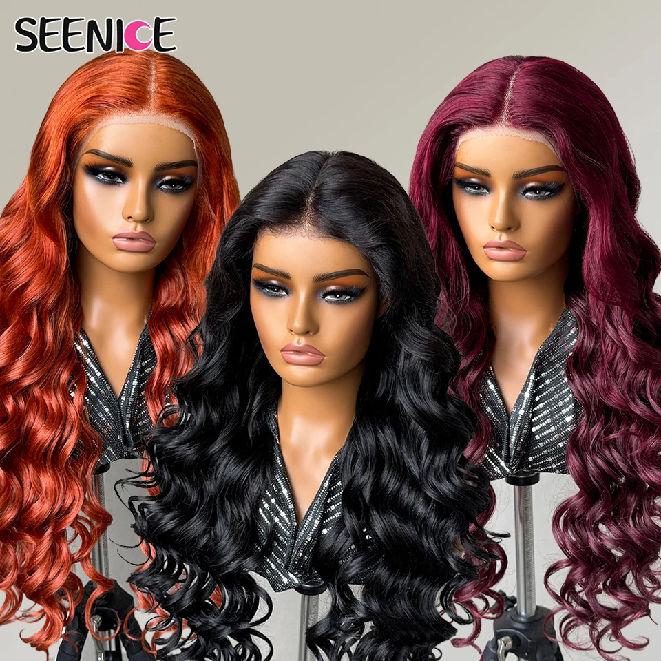 

28 Inch Loose Deep Wave Ombre Copper Curly Synthetic T Part Lace Front Wig High Temperature Fiber African Cosplay Body Wave Wig