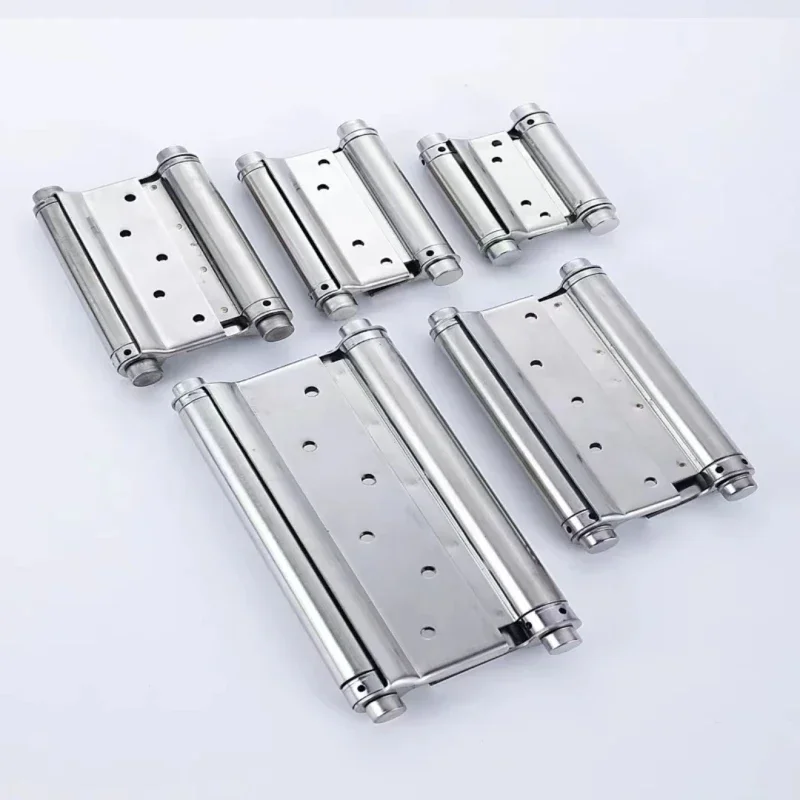 

Двойная открытая пружинная петля из нержавеющей стали, двусторонняя дверная петля, автоматическая самозакрывающаяся двусторонняя бесплатная дверная ограждение, специальная петля