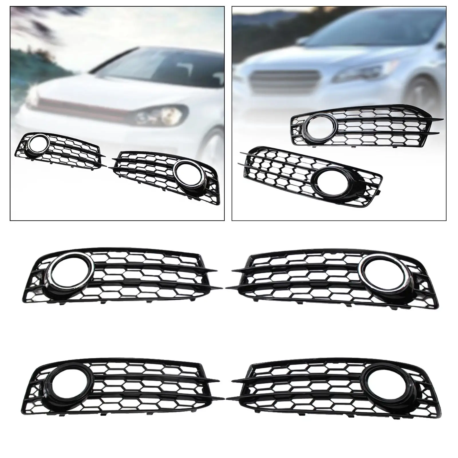 2Pcs Front Bumper Fog Light Grille 8P0807681M Car Accessories 8P0807682Q