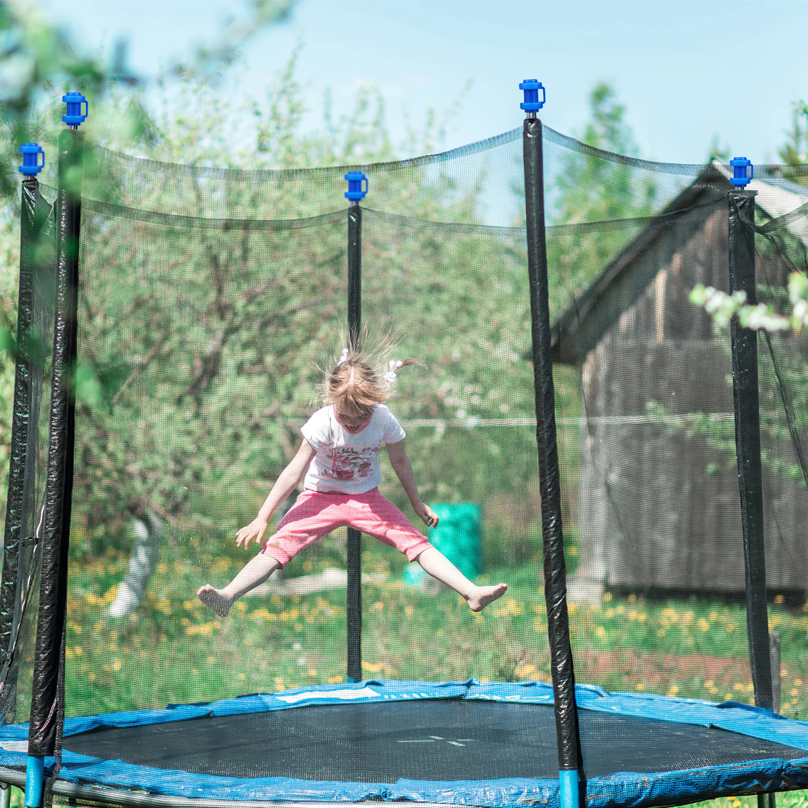 16 قطعة قبعات عمود الترامبولين ABS المواد استبدال نهاية قبعات ل الضميمة الترامبولين آمنة تناسب تصميم بسيط متعدد الاستخدامات #4