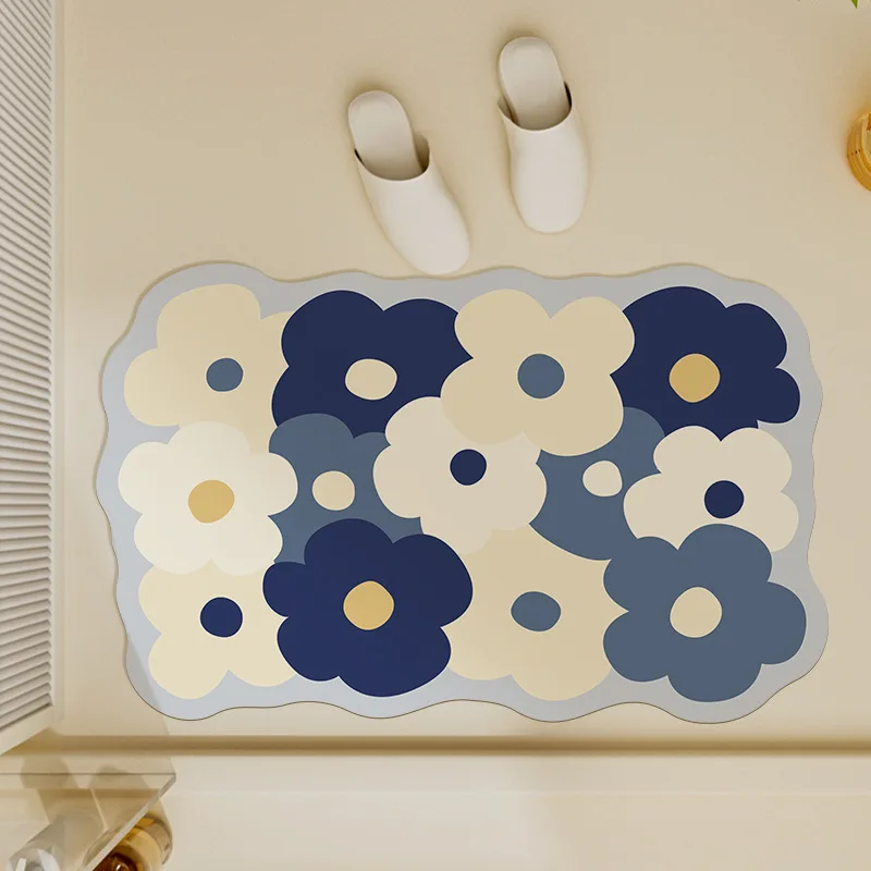 Bathroom mat, absorbent, quick drying, anti slip, bathroom diatomaceous earth mat, dirt resistant, easy to maintain, shower mat