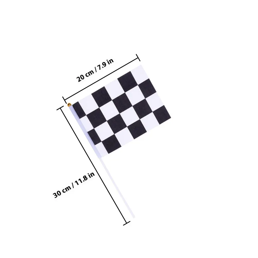 24Pcs 14x21cm Checkered Racing Flags Black White Grid Design Handheld Mini Flags for Rac Car Racing Track Decor and Fan