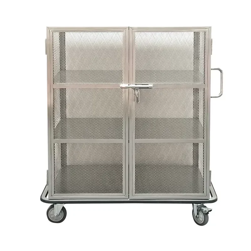Hotel Utility Cart Linen Housekeeping Trolley For Restaurant Efficient Cleaning Service Supplies Durable Storage