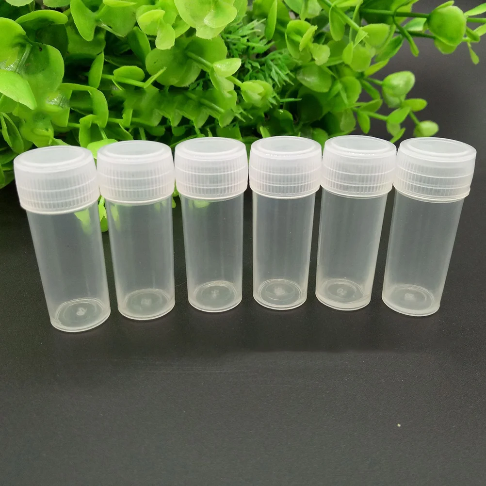 100pcs 5ml Transparent PP Container Empty Tubes Plastic Bottles Transparent Beads Organizers Boxes Bottles