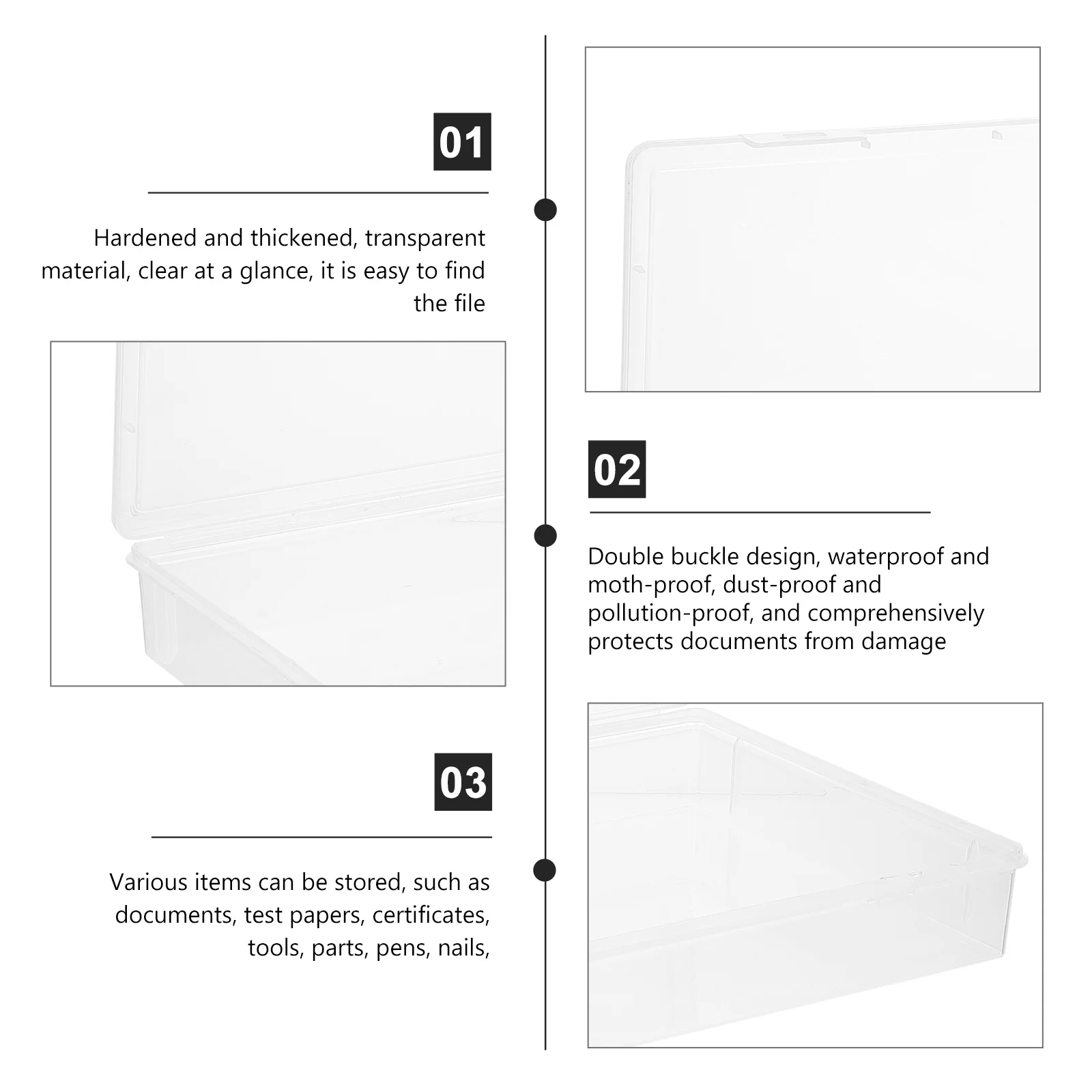 

Document Storage Box PP Lightweight File Folder Organizer Certificate Paper Case Desktop Organizer File Holder