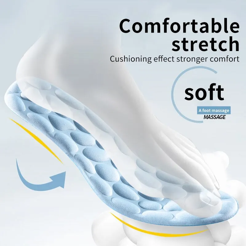 4D Sport Insoles for Shoes Women Men Deodorant Breathable Cushion Running Insoles for Feet Orthopedic Massage Running Care Pads image 5