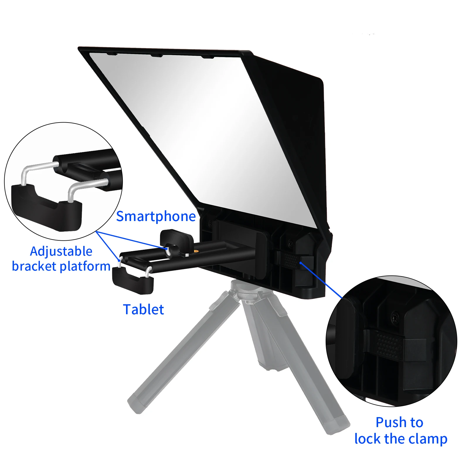 FEELWORLD  TP2A Portable 8 Inch Teleprompter Supports Under 8\