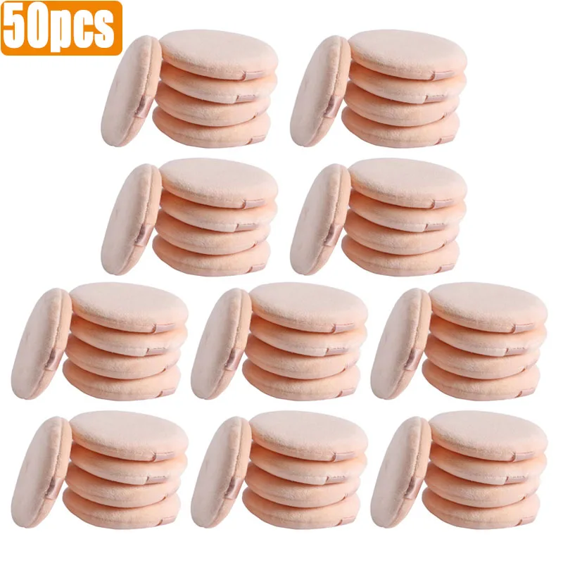 5-50 Uds base en polvo Facial Puff profesional forma redonda portátil suave cosmética Puff base de maquillaje esponja herramienta de belleza