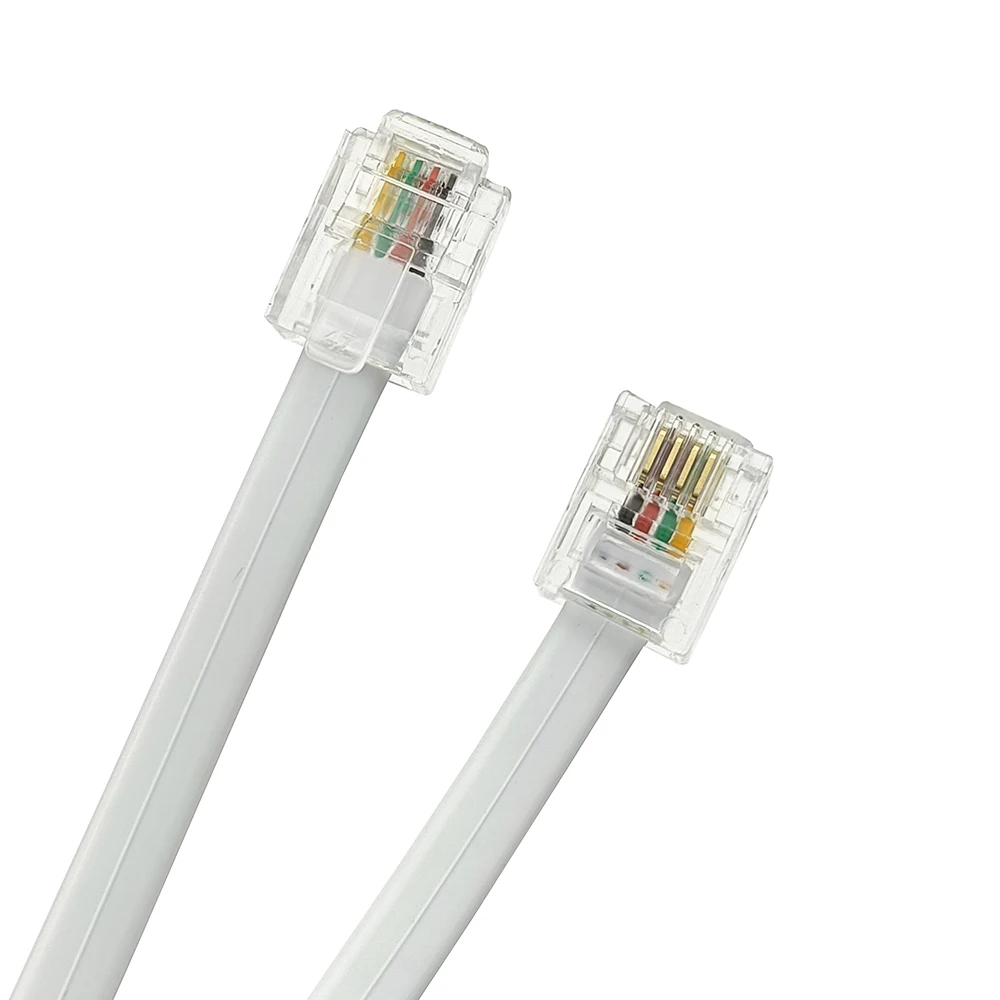 Cable RJ11 6P4C de 1M/2M/5M, Conector Macho a Macho para Módem DSL, Máquina de Contestar Llamadas, Identificador de Llamadas, Fax, Cable Telefónico