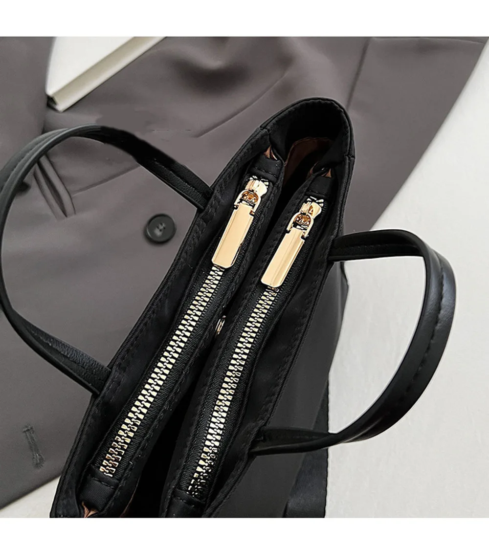 ナイロン トート ショルダーバッグ レディース 2025 新作 大容量 カジュアル スクエア ハンドバッグ 高品質 テクスチャ 多用途 通勤バッグ