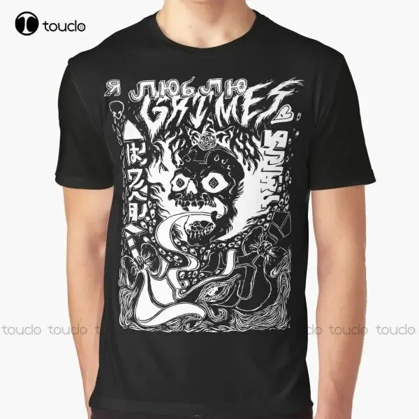 Grimes Visions Inverted Occult Graphic T-Shirt Custom Aldult Teen Unisex Digital Printing Tee Shirts Custom Gift Xxs-5Xl