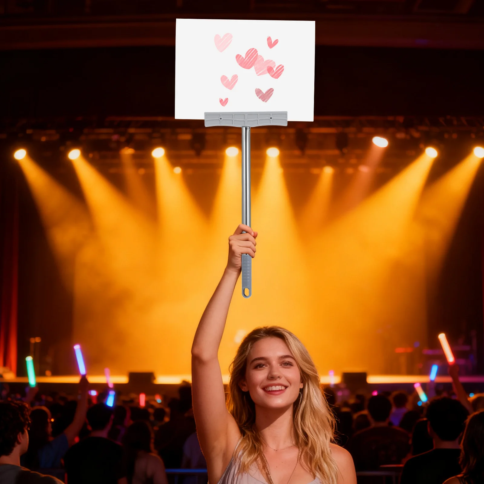 

Multi Purpose Stainless Steel Sign Stick 2pcs for Exhibitions Welcome Signs Sports Events Portable Placard Holder