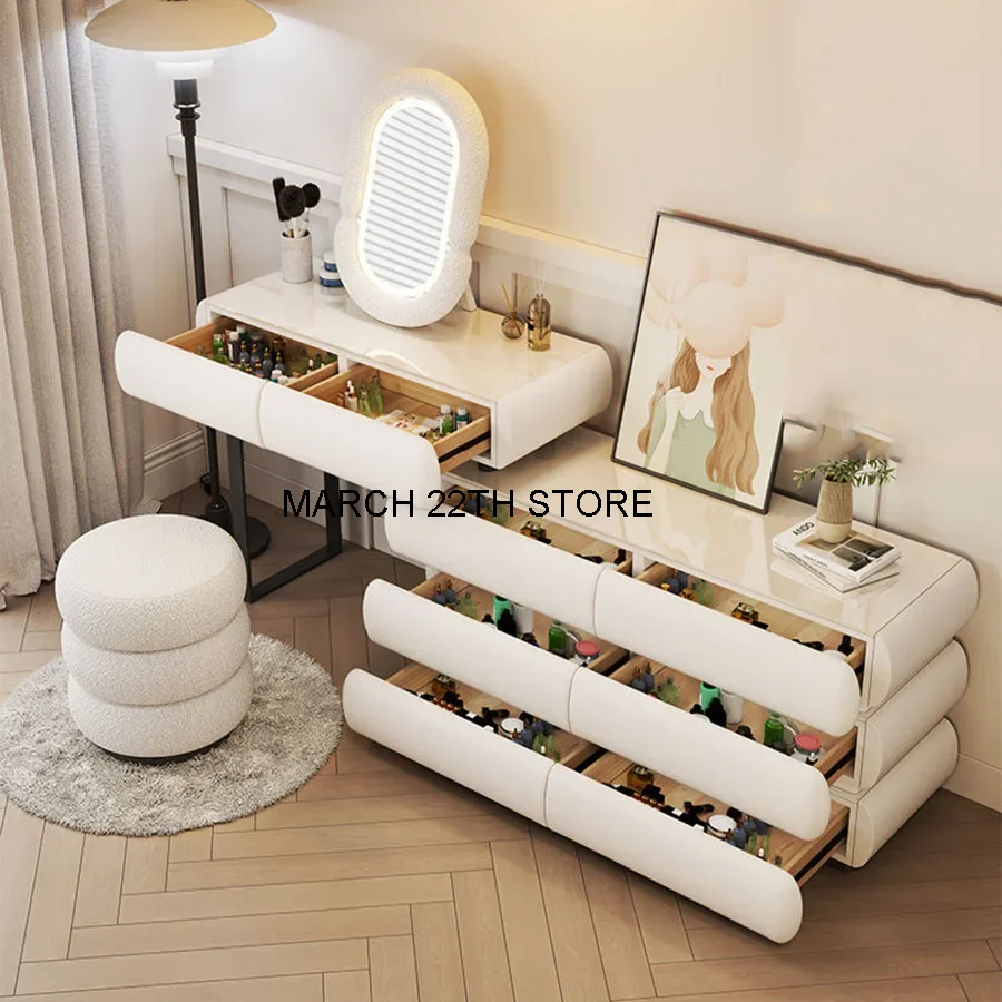 Women Vanity Table Corner Placement Mobile Makeup Artist Elegant Compact Teenager Dressing Table Storage Kommode Home Furniture